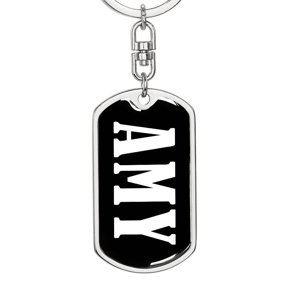 Amy v01w - Luxury Dog Tag Keychain