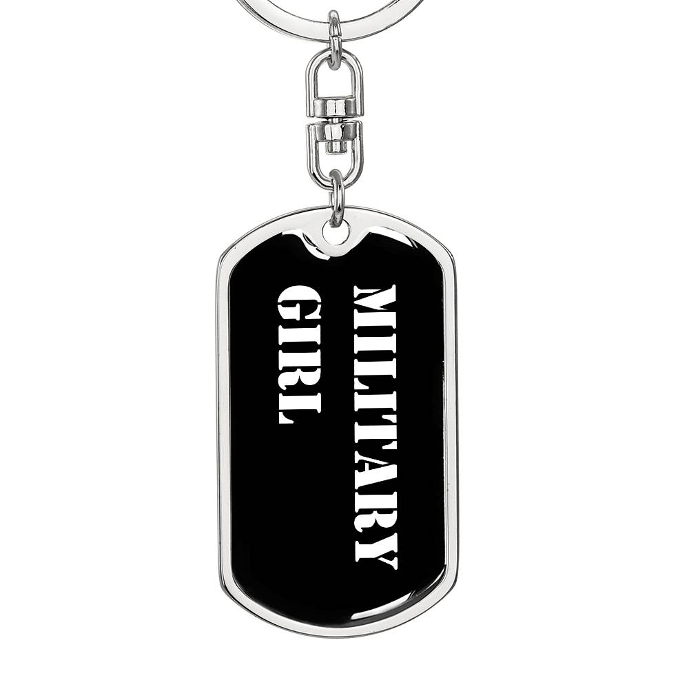 Military Girl v3 - Luxury Dog Tag Keychain