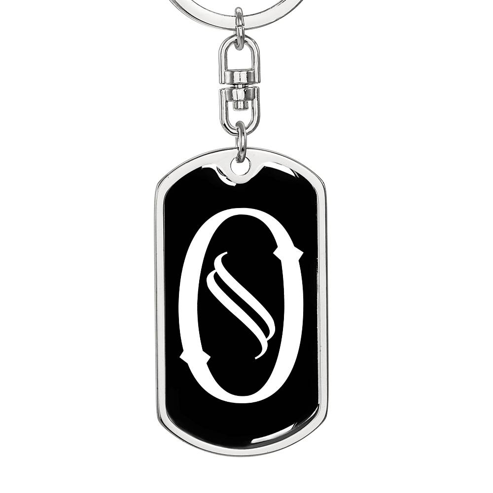 Initial O v001-13 - Luxury Dog Tag Keychain