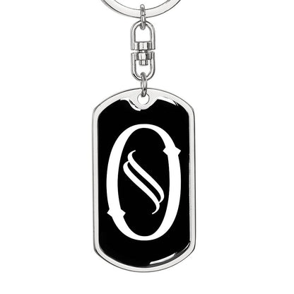 Initial O v001-13 - Luxury Dog Tag Keychain