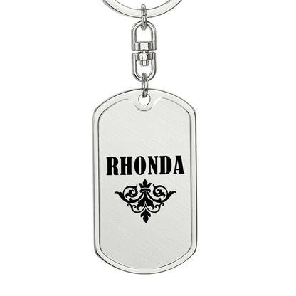 Rhonda v01a - Luxury Dog Tag Keychain