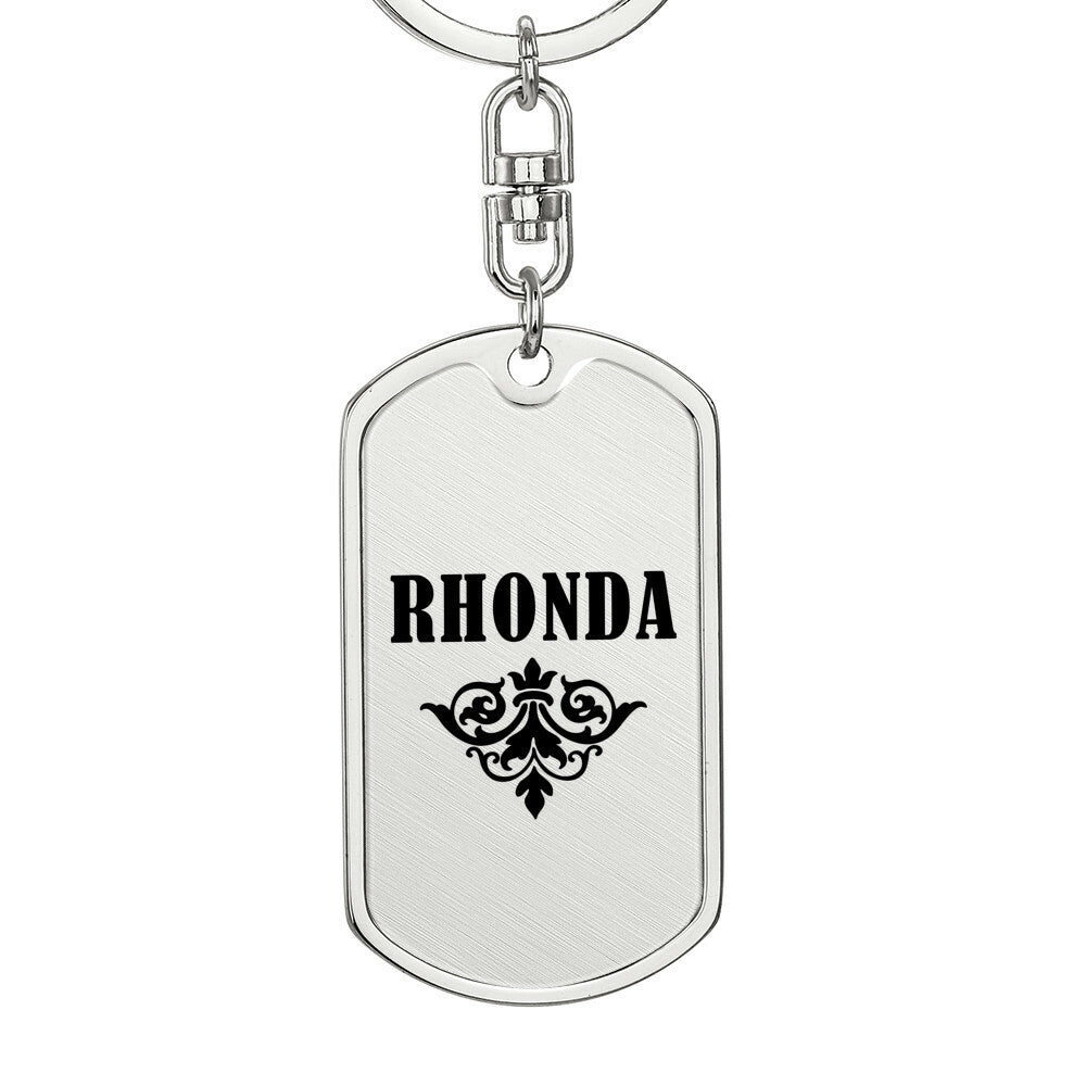 Rhonda v01a - Luxury Dog Tag Keychain
