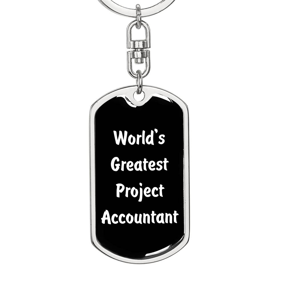 World's Greatest Project Accountant v3 - Luxury Dog Tag Keychain