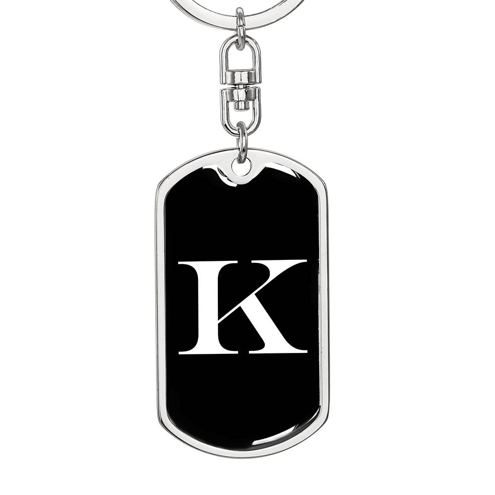 Initial K v3a - Luxury Dog Tag Keychain