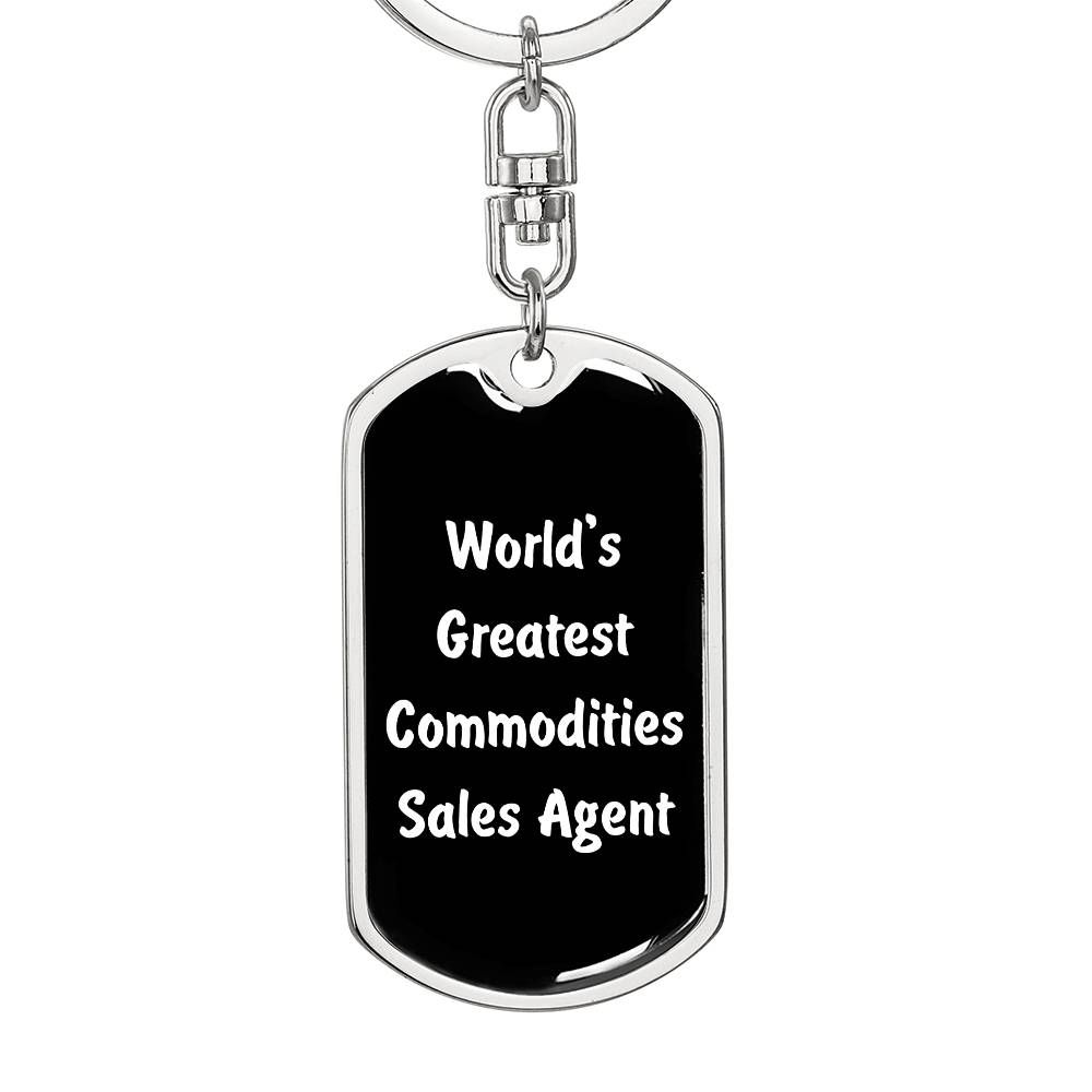 World's Greatest Commodities Sales Agent v3 - Luxury Dog Tag Keychain