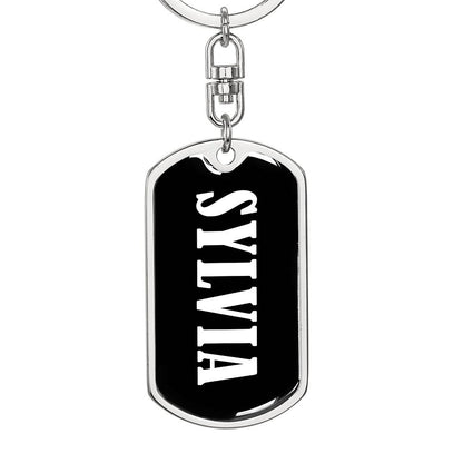 Sylvia v01w - Luxury Dog Tag Keychain