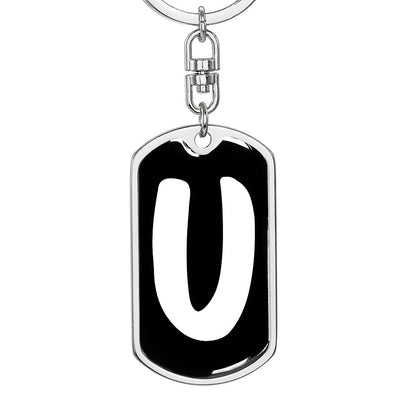 Initial U v3b - Luxury Dog Tag Keychain