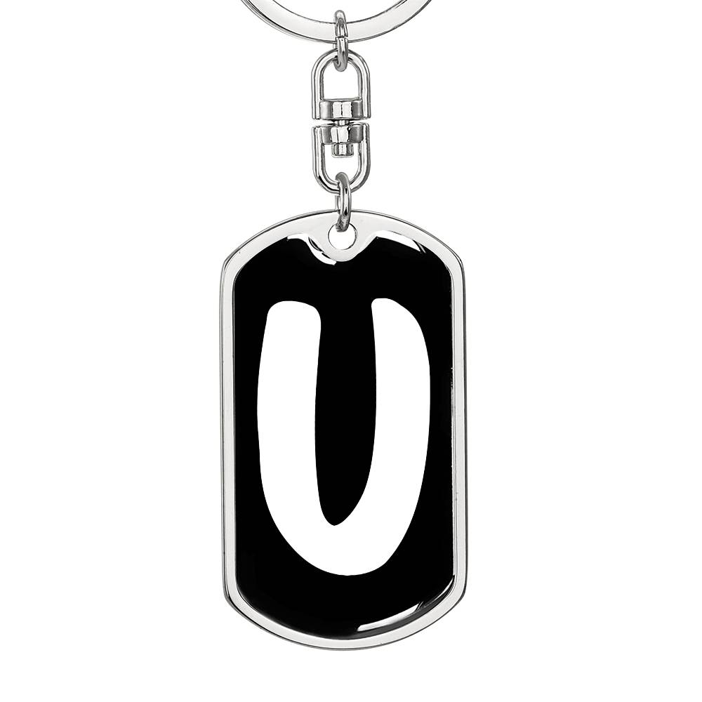 Initial U v3b - Luxury Dog Tag Keychain