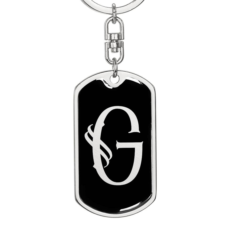 Initial G v001-12 - Luxury Dog Tag Keychain