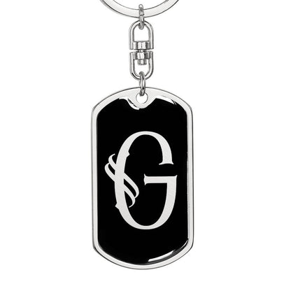Initial G v001-12 - Luxury Dog Tag Keychain