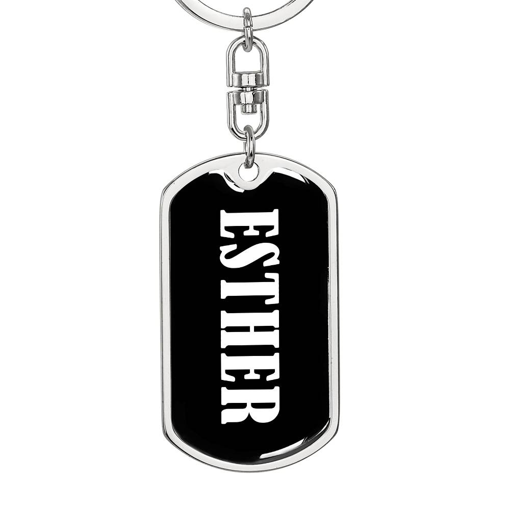 Esther v01w - Luxury Dog Tag Keychain