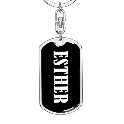 Esther v01w - Luxury Dog Tag Keychain