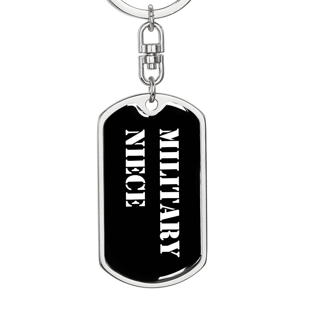 Military Niece v3 - Luxury Dog Tag Keychain