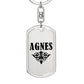 Agnes v01a - Luxury Dog Tag Keychain