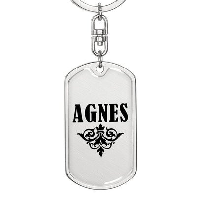 Agnes v01a - Luxury Dog Tag Keychain