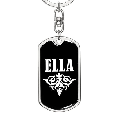 Ella v03a - Luxury Dog Tag Keychain