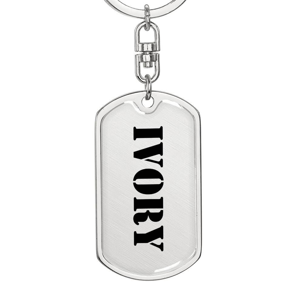 Ivory - Luxury Dog Tag Keychain