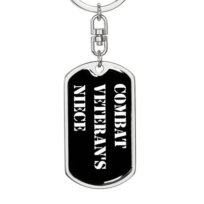 Combat Veteran's Niece v3 - Luxury Dog Tag Keychain