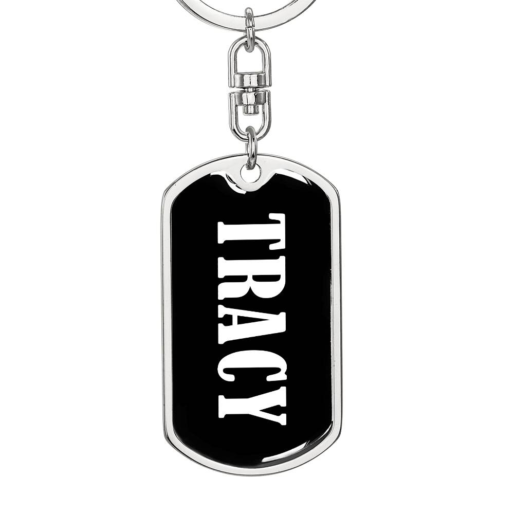 Tracy v01w - Luxury Dog Tag Keychain