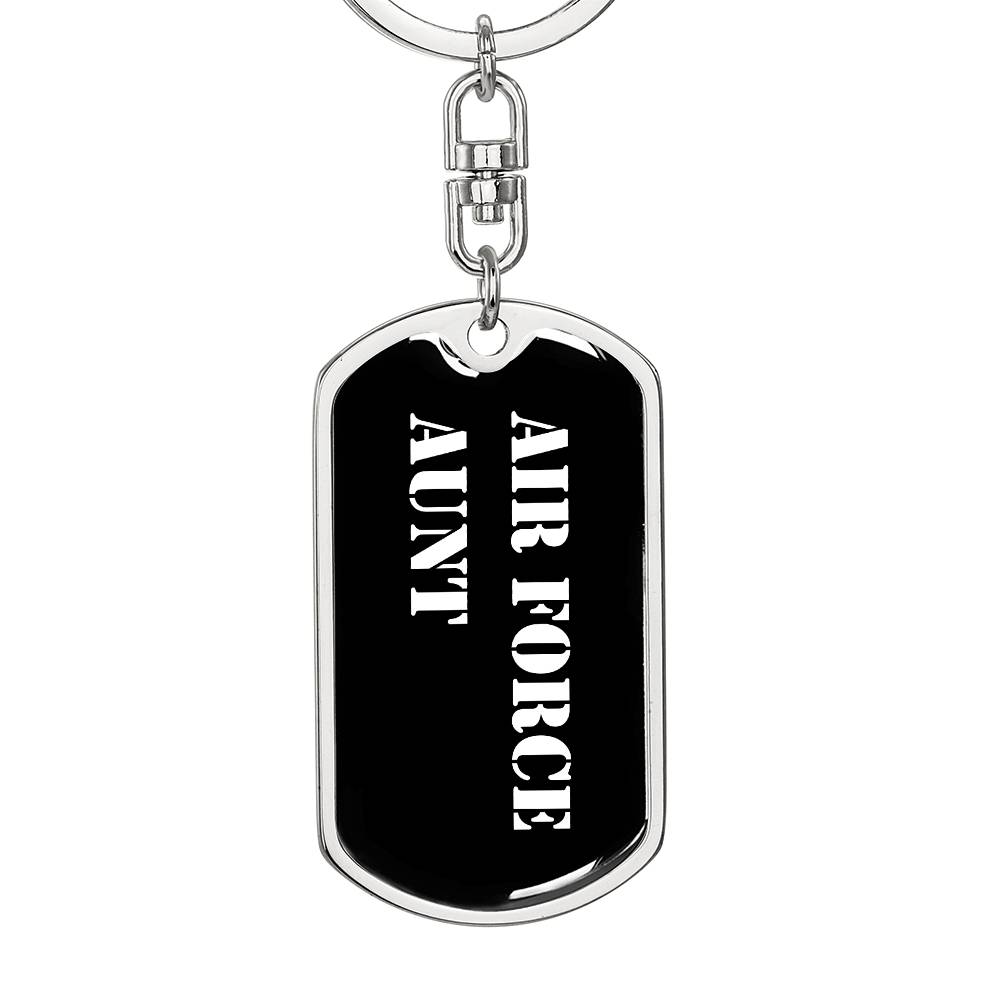 Air Force Aunt v3 - Luxury Dog Tag Keychain