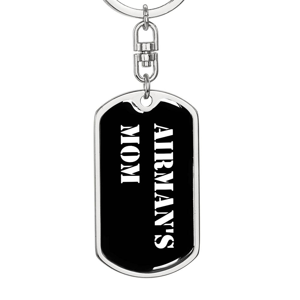Airman's Mom v3 - Luxury Dog Tag Keychain