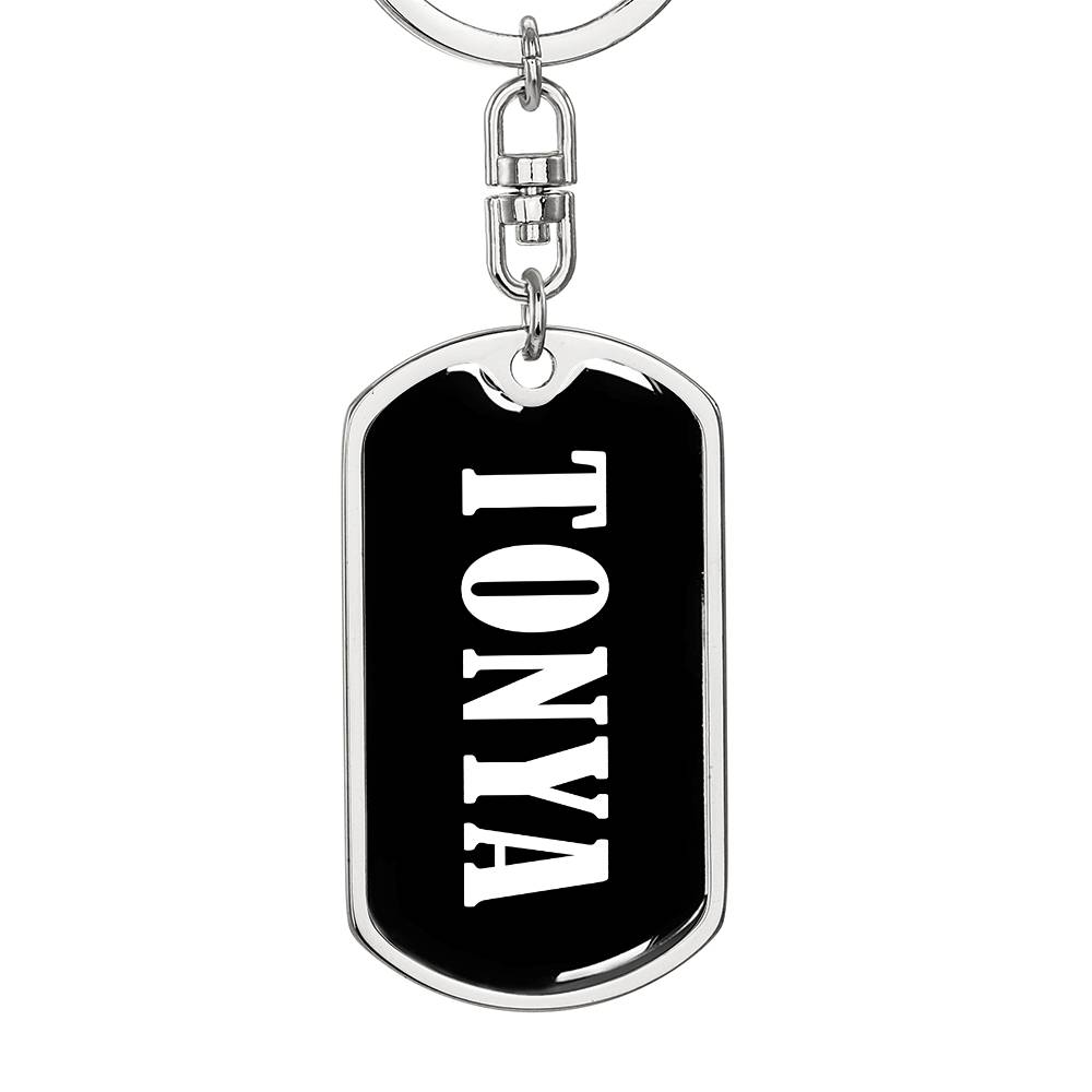 Tonya v01w - Luxury Dog Tag Keychain