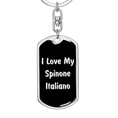 Love My Spinone Italiano v6 - Luxury Dog Tag Keychain