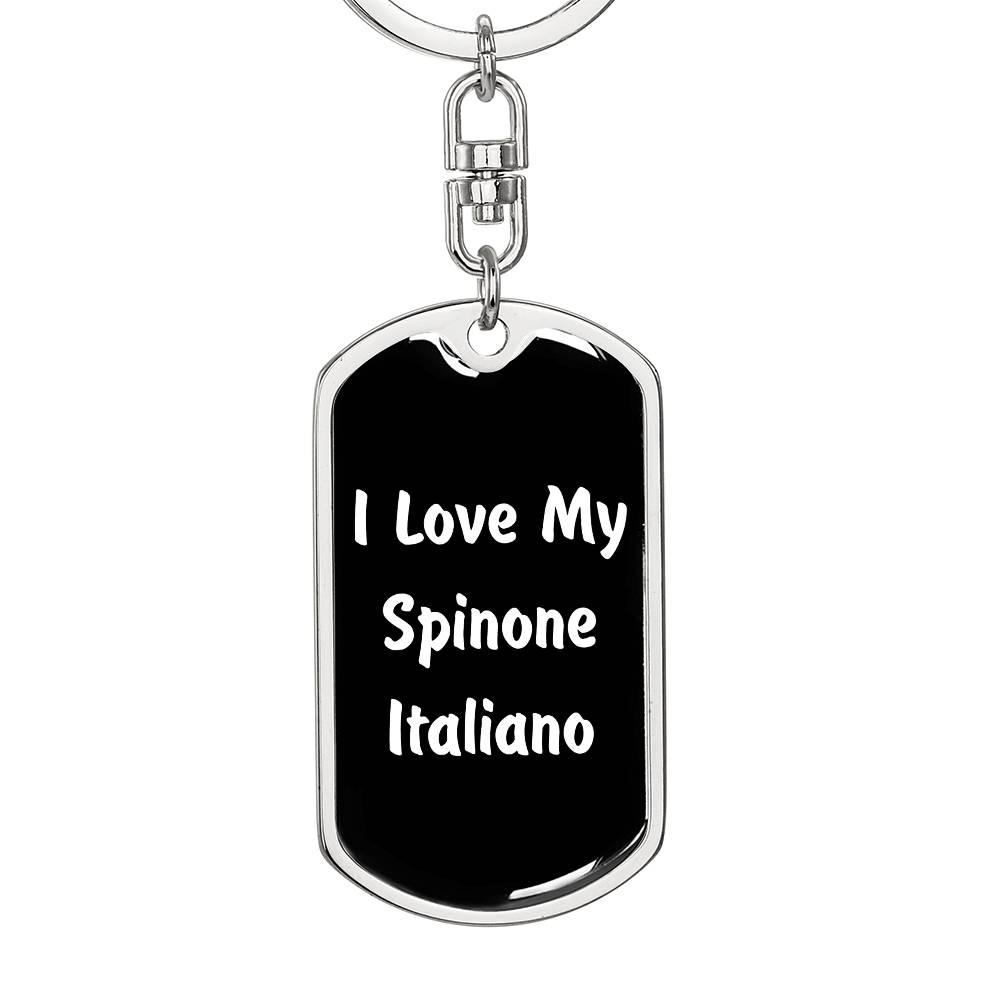 Love My Spinone Italiano v6 - Luxury Dog Tag Keychain