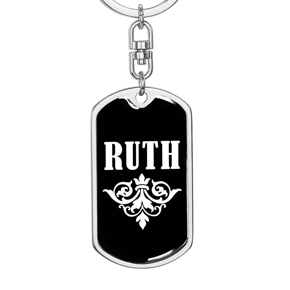 Ruth v03a - Luxury Dog Tag Keychain