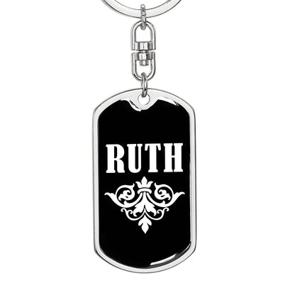Ruth v03a - Luxury Dog Tag Keychain