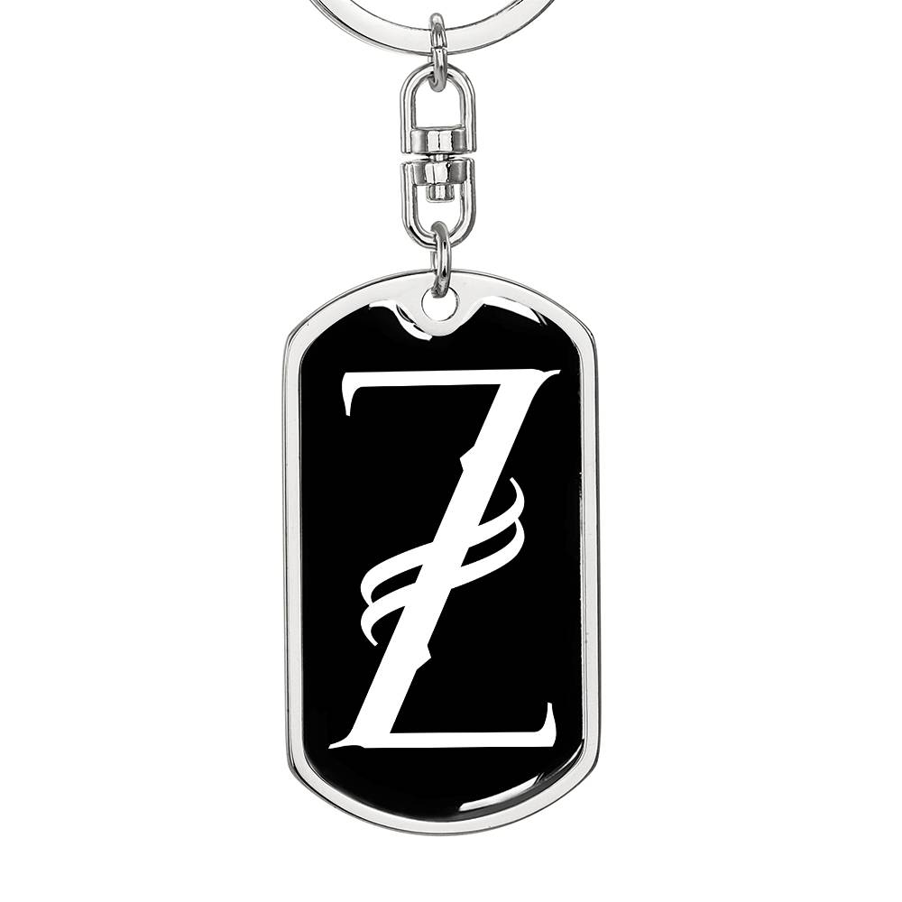 Initial Z v001-13 - Luxury Dog Tag Keychain