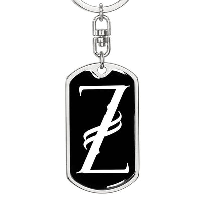 Initial Z v001-13 - Luxury Dog Tag Keychain