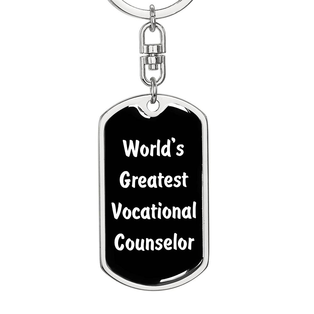 World's Greatest Vocational Counselor v3 - Luxury Dog Tag Keychain