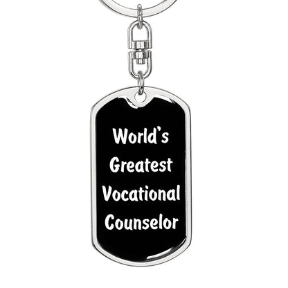 World's Greatest Vocational Counselor v3 - Luxury Dog Tag Keychain