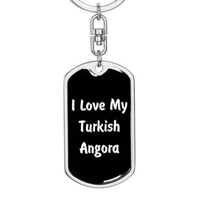 Love My Turkish Angora v3 - Luxury Dog Tag Keychain