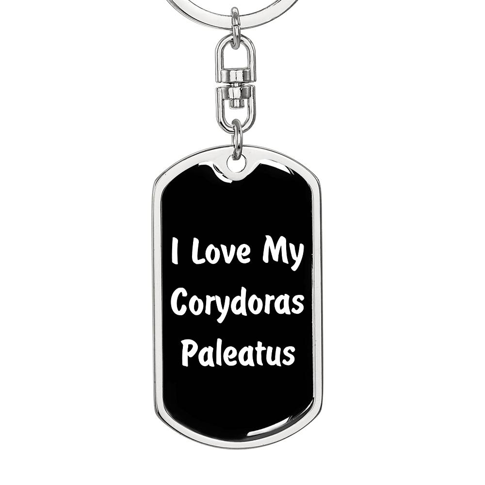 Love My Corydoras Paleatus v3 - Luxury Dog Tag Keychain