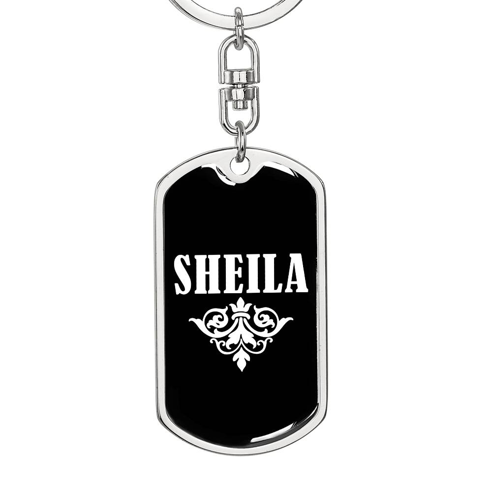 Sheila v03a - Luxury Dog Tag Keychain