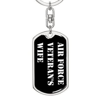 Air Force Veteran's Wife v3 - Luxury Dog Tag Keychain