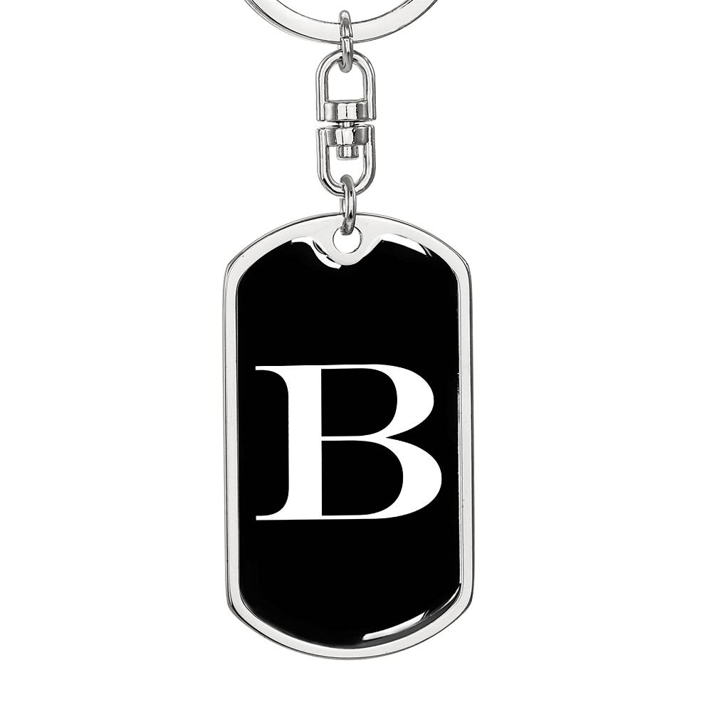 Initial B v3a - Luxury Dog Tag Keychain
