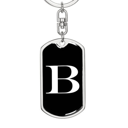 Initial B v3a - Luxury Dog Tag Keychain