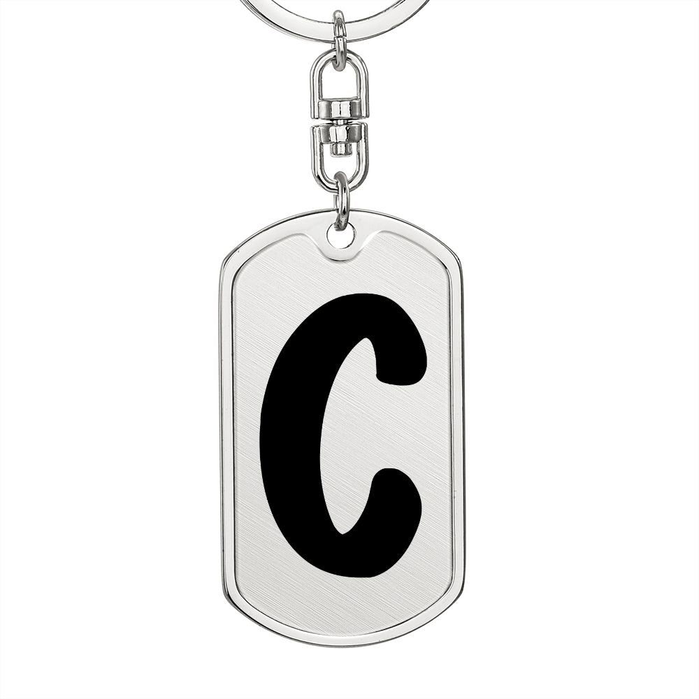 Initial C v1b - Luxury Dog Tag Keychain