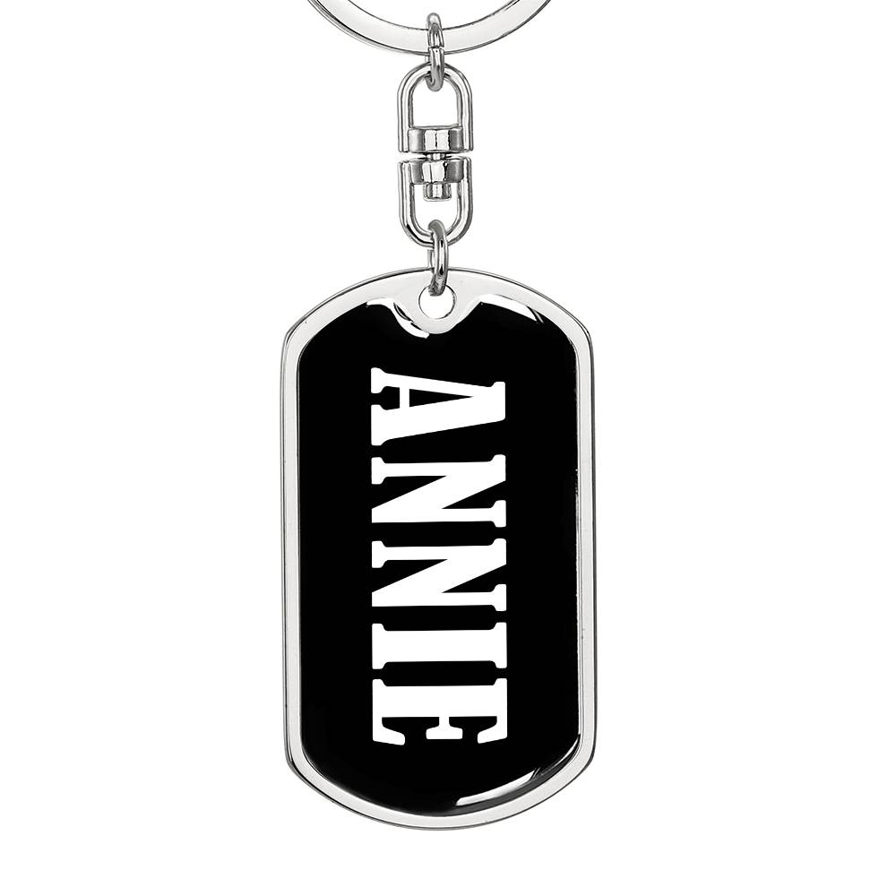 Annie v01w - Luxury Dog Tag Keychain