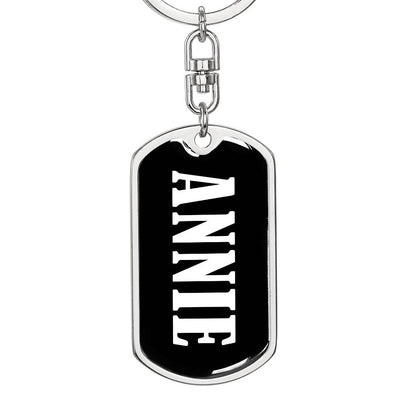 Annie v01w - Luxury Dog Tag Keychain