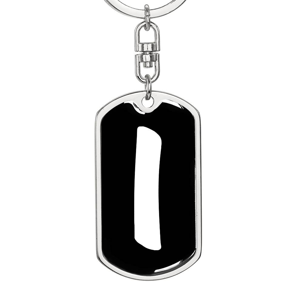 Initial I v3b - Luxury Dog Tag Keychain