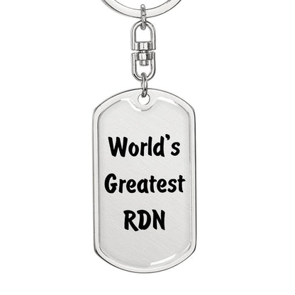 World's Greatest RDN - Luxury Dog Tag Keychain