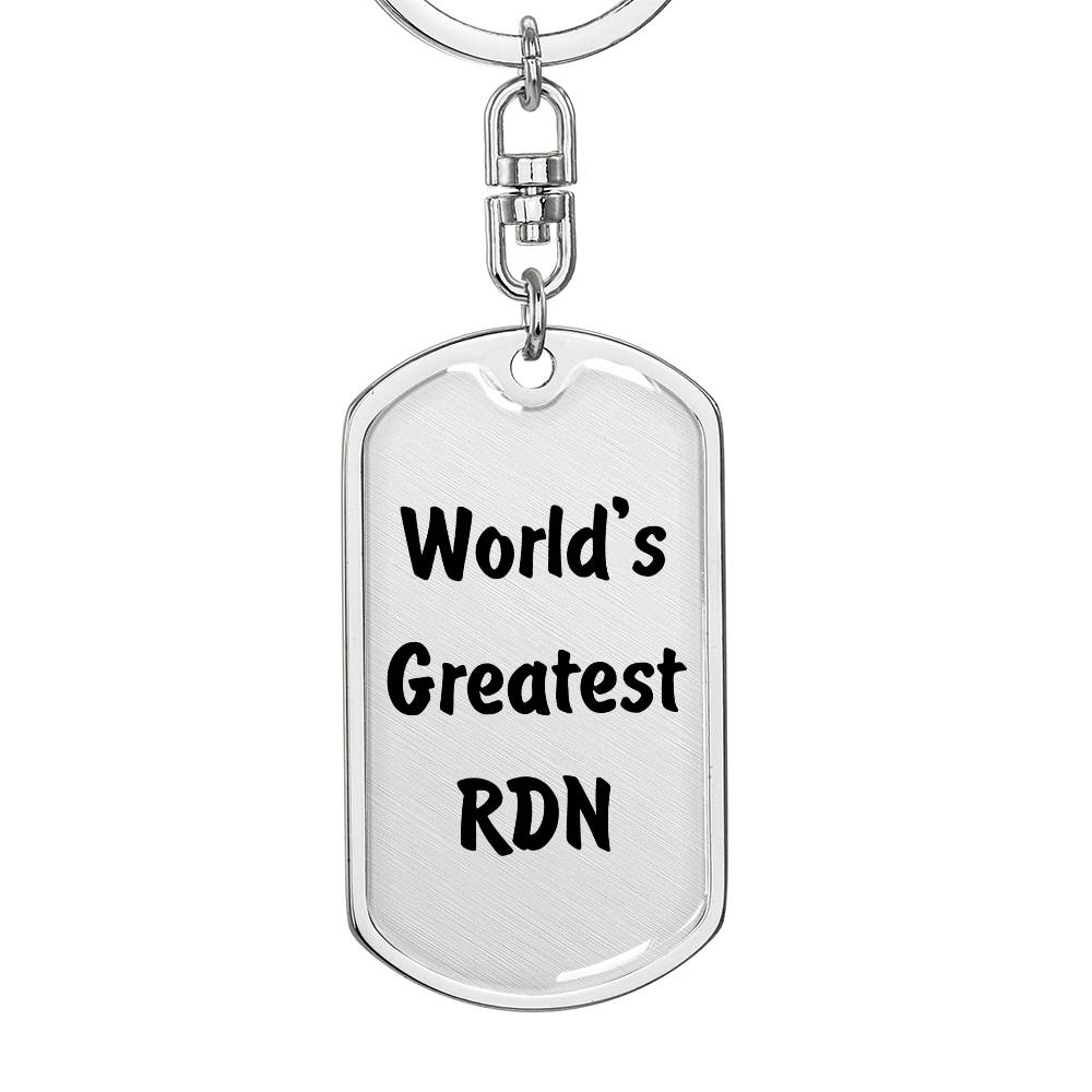 World's Greatest RDN - Luxury Dog Tag Keychain