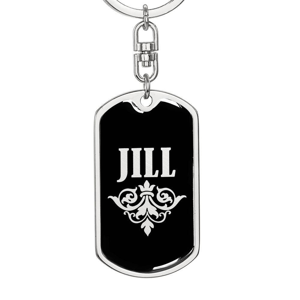 Jill v02a - Luxury Dog Tag Keychain