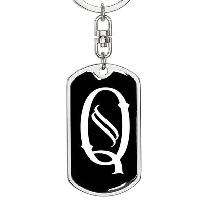 Initial Q v001-13 - Luxury Dog Tag Keychain