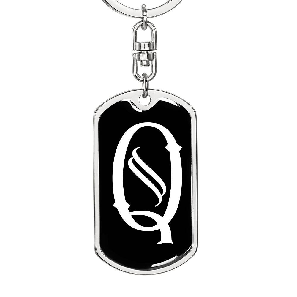 Initial Q v001-13 - Luxury Dog Tag Keychain