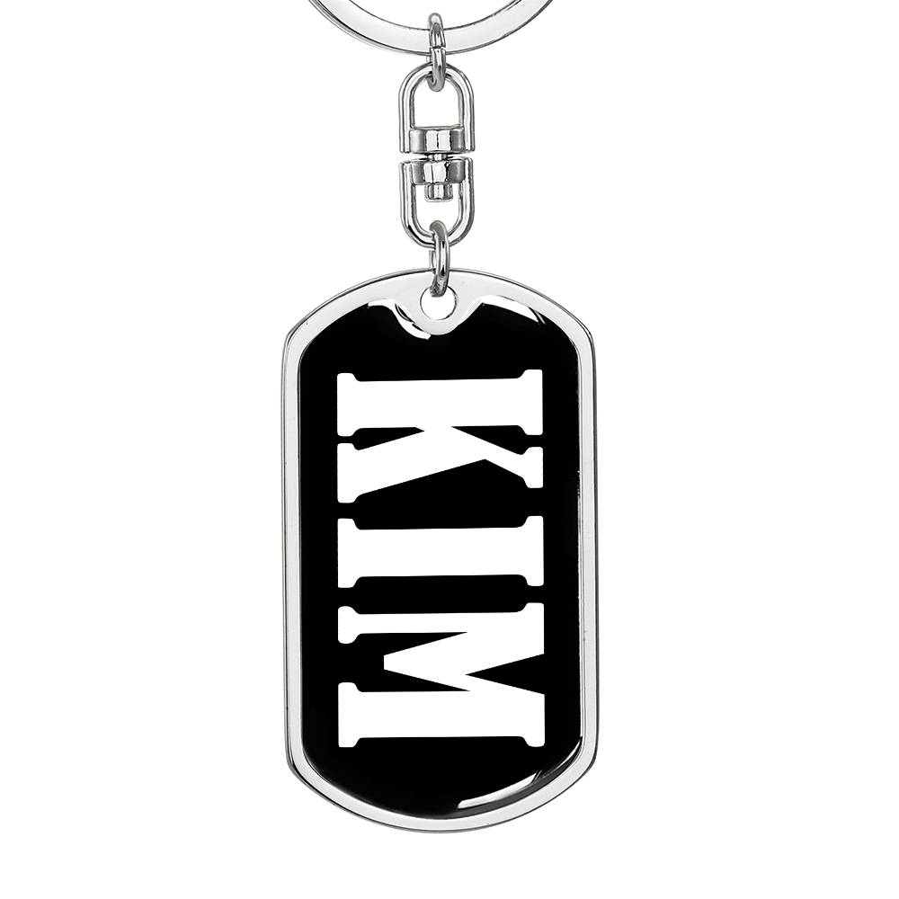 Kim v01w - Luxury Dog Tag Keychain